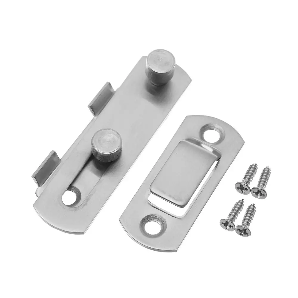 2/3/4in Stainless Steel Hasp Padlock Clasp Cabinet Door Bolt Silent Gate Buckle Window Catch Lock Furniture Home Hotel Security door latch,door lock cylinder