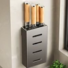 Kitchen knife storage box, knife holder, non-perforation, wall-mounted rack, kitchen items，kitchen accessories organizer 5
