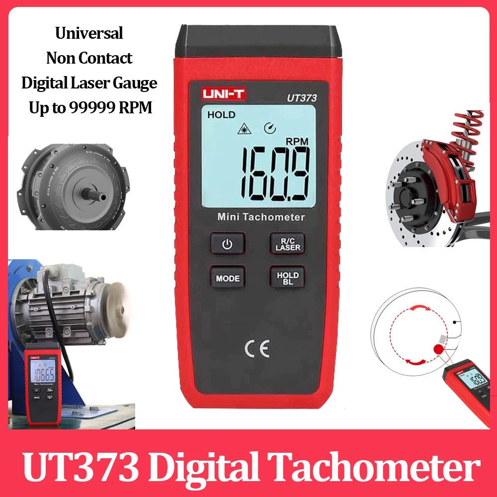 UNI T UT373 الرقمية الصغيرة ليزر مقياس سرعة الدوران عدم الاتصال العالمي ...