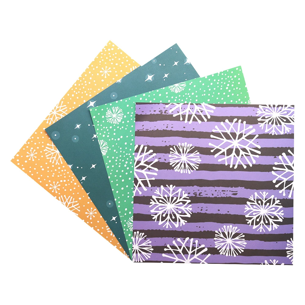 Kreatives 12-Zoll-Dekorationspapier für Journaling, Geschenkbox, Schneeflocken-Weihnachtsmuster, Scrapbooking-Papier für Bastelarbeiten – Detail 7