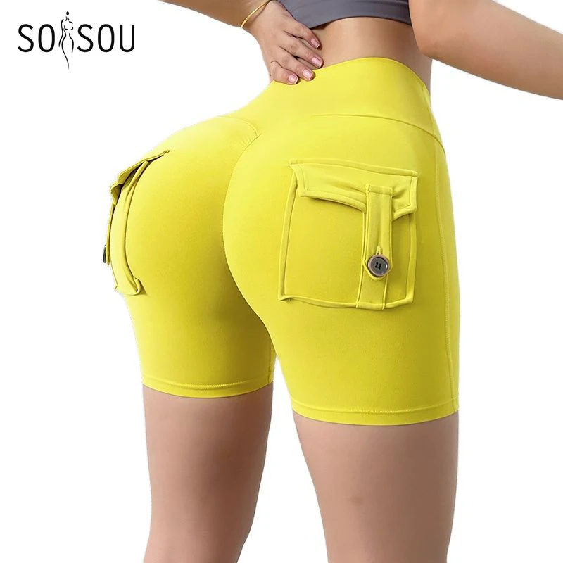 Tight Women's Shorts Sexy Cycling Shorts Elastic High Waist Back Pockets Breathable Sport,workout shorts,sports shorts,running shorts,seamless shorts
