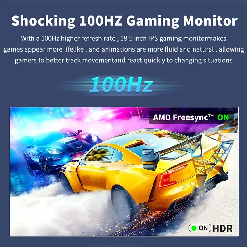 HGFRTEE ޴  ADS-IPS, VESA Ȧ  ĵ , Ʈ  ũ, 100Hz RGB100 % Ȯ ÷, 18.5 ġ