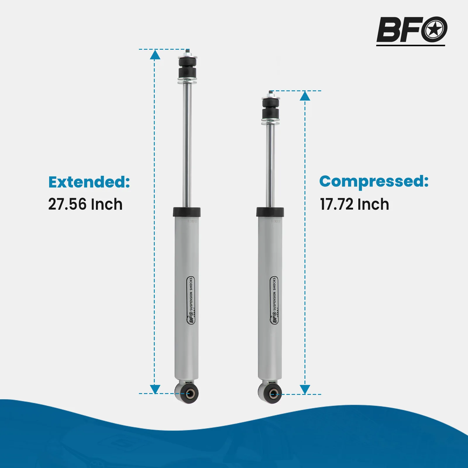 

BFO Front Shock Absorbers For Jeep Wrangler JK 2WD 4WD 2007-18 Fit 0.5-2.5" Lift