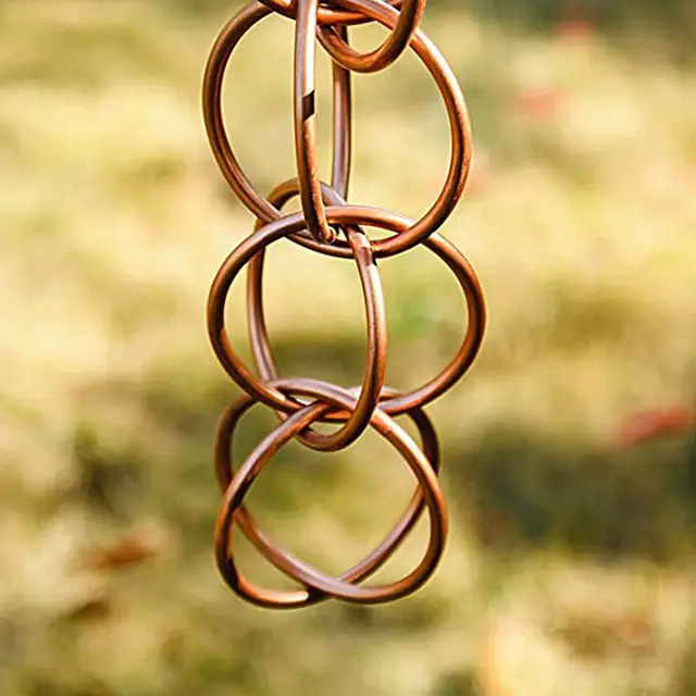 Fémkerti Esőlánc Dekoratív Tartós Acél Levelek Szélcsalád Kreatív Függő Kert Kültéri - Image 4