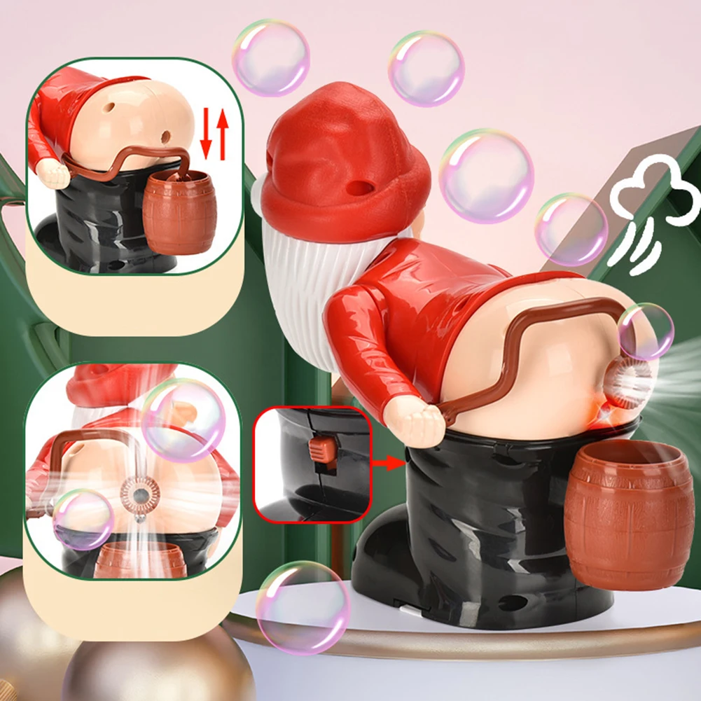 Christmas Santa Claus Bubble Machine with Music & Light Farting Soap Bubble Toy Electric Santa Butt Bubble Blower Xmas Kids Gift 4