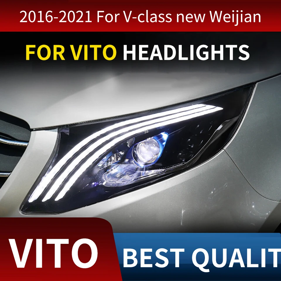 

AKD Car Lamp For Vito W447 Metris V Class 2015-2023 LED Headlights Upgrade Maybach Design LHD RHD Styling Facelift Auto Assembly