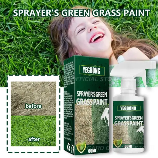 Karbantartási Ügynök Halványtalan, Keményen Viselő Gyepfesték Permetezőgép Nulla Szennyezés Szagtalan Szégyen Nélküli Fűfesték 60Ml Pázsit Színes Folt - Image 5