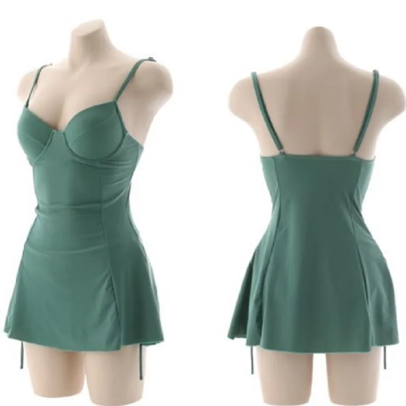 

Fashion One-Piece Swimsuit Women Korean New Conservative Skirt Style Slimming Bathing Suit Summer Beach Holiday Swimwear