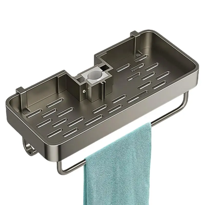 Bathroom Shelf Kitchen Storage Organizer Aluminum Alloy Shampoo Rack Shower Shelf Bathroom Accessories No Drill Shelf