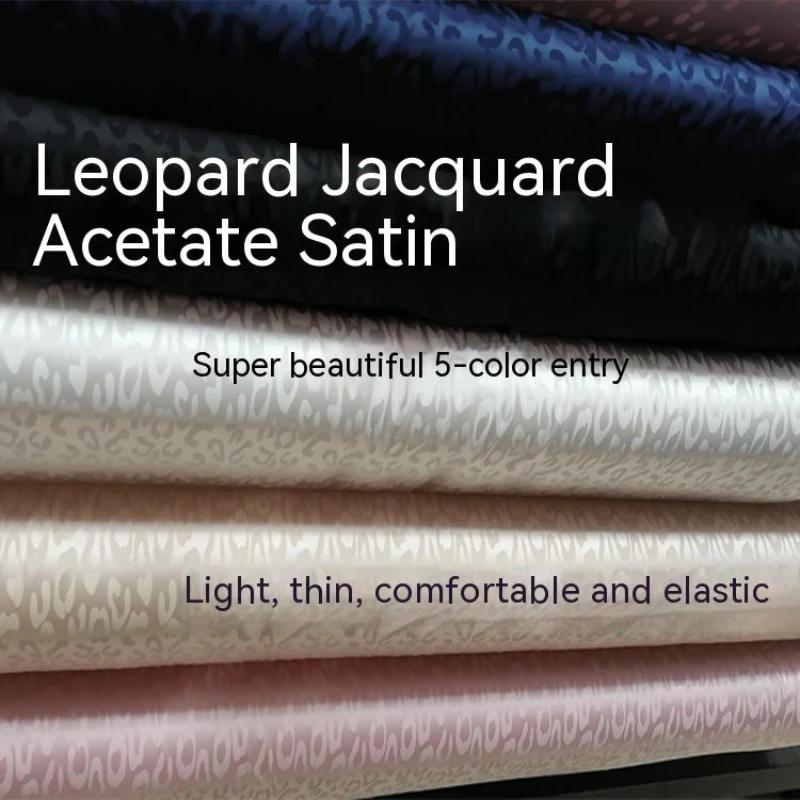 

Жаккардовая ацетатная атласная ткань с леопардовым принтом для платьев и рубашек, оптовая продажа, ткань для шитья, материал для рукоделия, весна-лето