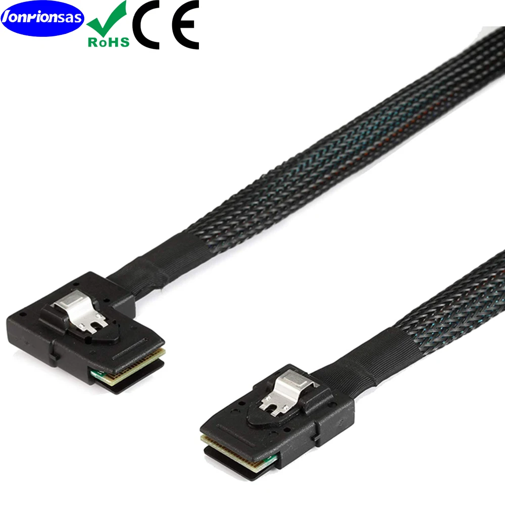 LONRIONSAS#Internal Mini SAS 36pin SFF-8087 to left Angle SFF-8087 Cord cable