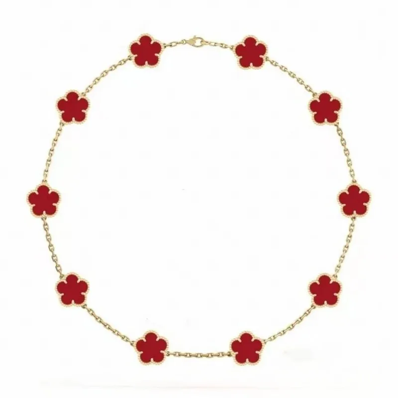 

2023 Fashion Jewelry 925 Silver Women's Necklace Hot Selling Brand White Fritillaria Flower Necklace Men Jewelry Gift