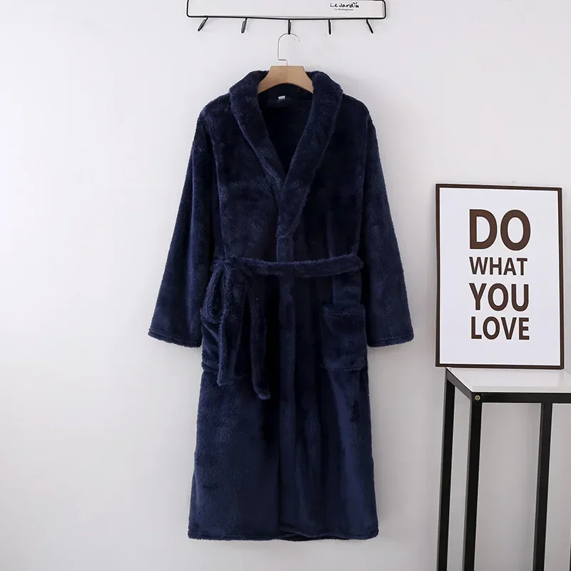 Women Dress Women Sleepwear Sleepwear Pajamas Cotton Bathrobe winter thickened flannel pajamas for lovers men's and women's warm bathrobes household clothes robes bath robe