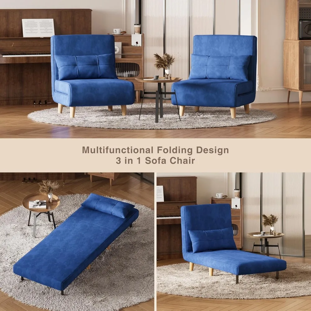 Convertible Velvet Futon Chair Bed 5