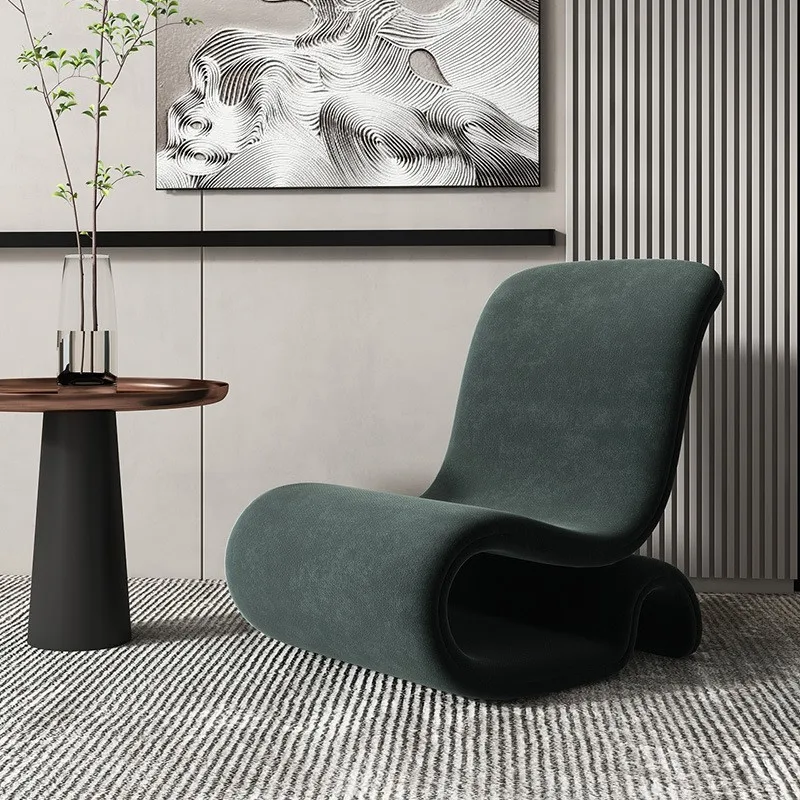 Einzels ofa Stuhl einfaches Design Kunst moderne Lese lampe Luxus Metall italienischen minimalist ischen kreativen Samt Lounge Chair