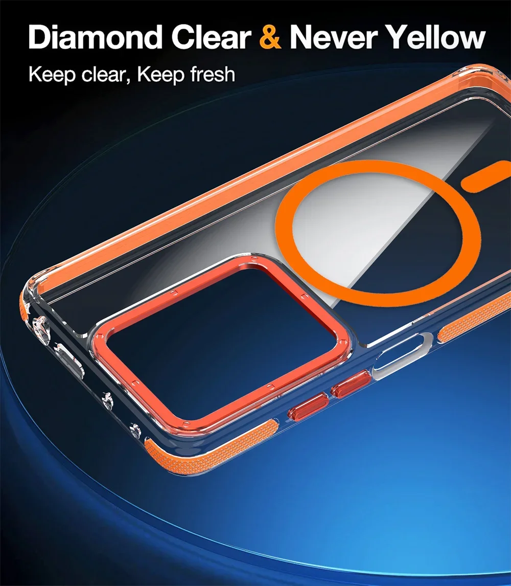 Luxury Shockproof Magnetic Clear Phone Case Cover