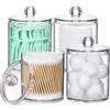 4 Pack Acrylic Qtip Holder Dispenser for Cotton Swabs, Balls, Pads, Floss Picks- Small Clear Vanity Makeup Storage Box Organizer 2