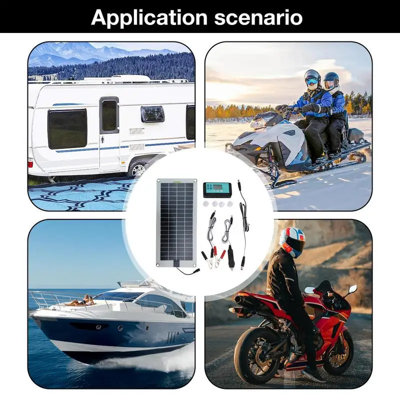 30W 12V Solar Panel Battery Charger Trickle Charging Plug And Play Solar Panel Trickle Charging Kit With Lighter