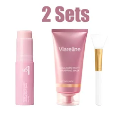 Hydrating Collagen Face Care Set with Balm Stick, Primer & Peel - Off Mask for Smooth, Long - Lasting Skin Treatment (2 Sets)
