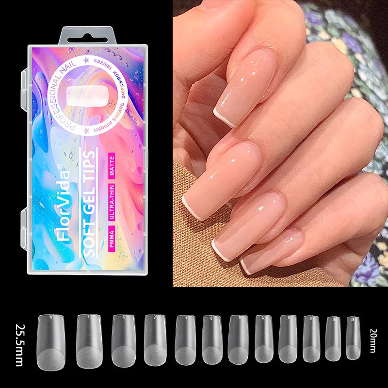 新品未使用　GEL♥X NAIL EXTENSIONS ソフト・ミディアム FlorVida ミディアムロング付け爪ソフトジェルヒント小剣偽ハーフ