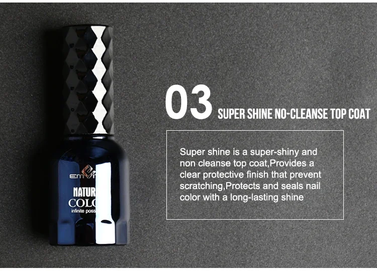 15ml Clear Super Shine Non Wipe Rubber Matte Base Top Coat Gel Nail Polish UV Gel