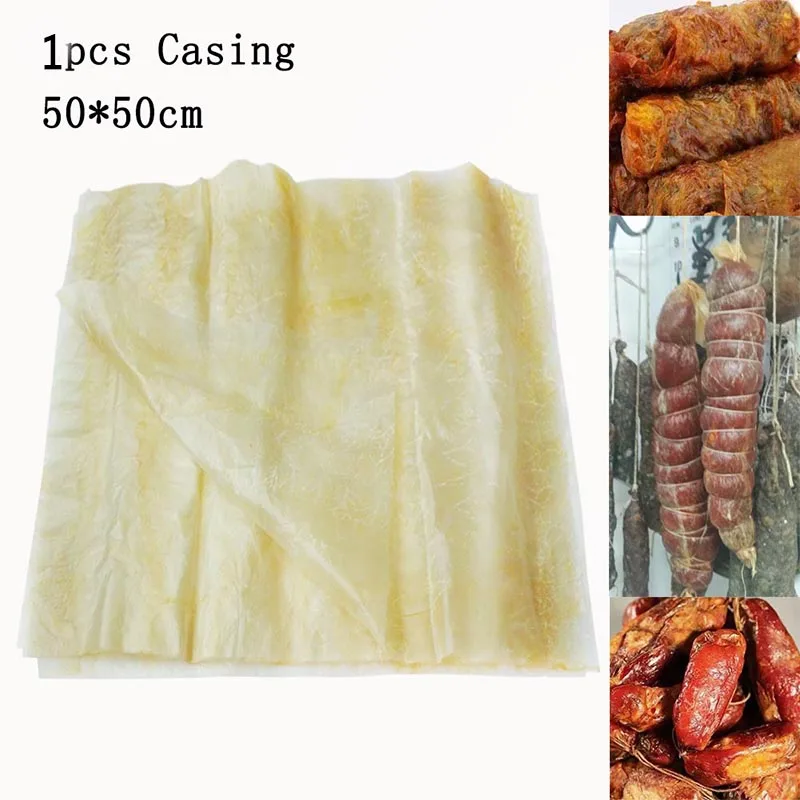 

1pc 50x50cm Sausage Casing Sheet Homeuse BBQ Casing Sheet Hot Dog Casing Meat Poultry Tools Sandwich Packaging Meat Tools