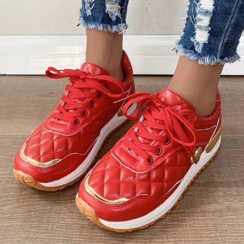 New Fashion Heart-Shaped Sneakers Women PU Leather Platform Shoes Walking Running Shoes Woman Casual Outdoor Vulcanized Sneakers