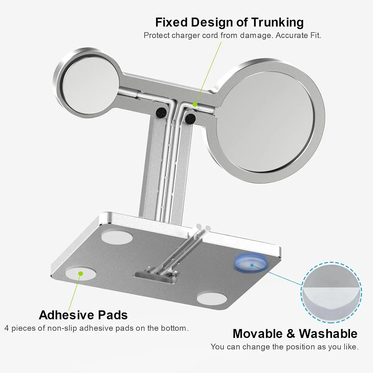 MagSafe Stand 2 in1 Aluminum Alloy MagSafe Desktop Holder Dock Compatible with MagSafe Charger for iPhone