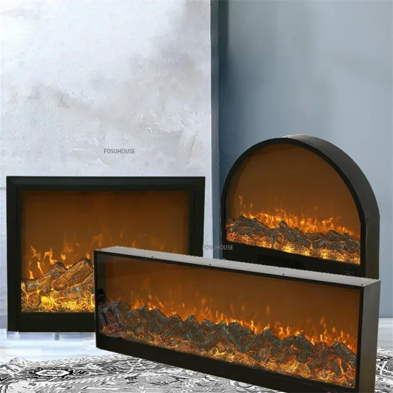 American Flame Simulation Fire Electric Fireplace Home Decoration Homestay Living Room Embedded TV Stand Fake Fireplace Heater