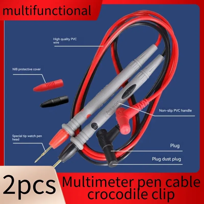 Multimeter Pen 2pcs Pack Multifunction Multimeter Pen Cable Alligator Clip Test Clip Capacitor Accessories Set