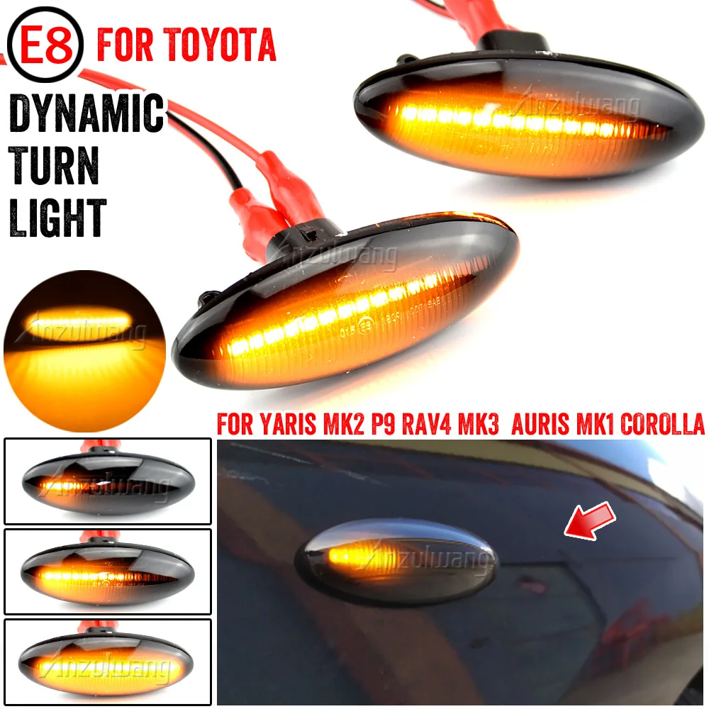 

LED Car Dynamic Blinker Sequential Lamp Side Marker Turn Signal Light For Toyota Yaris MK2 COROLLA Auris Mk1 E15 RAV4 Mk3