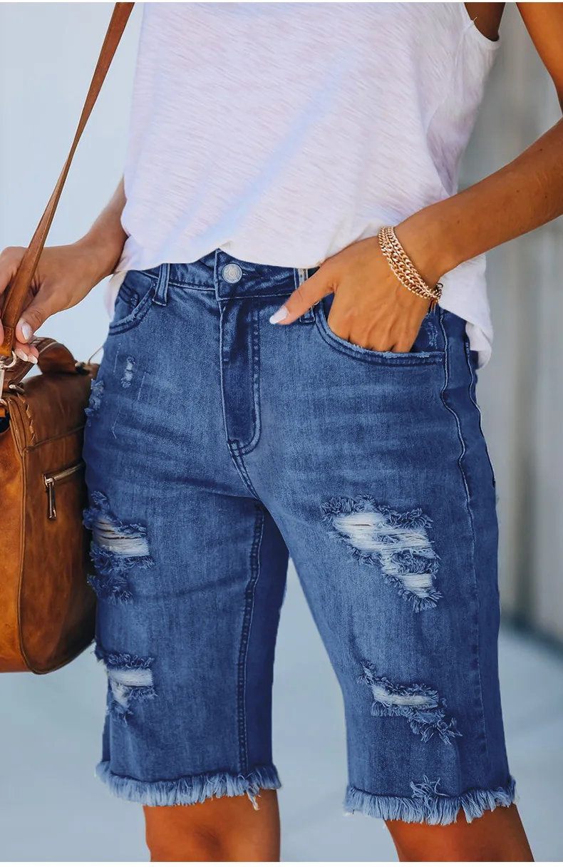 Bermuda Shorts Stretchy Jeans Shorts 