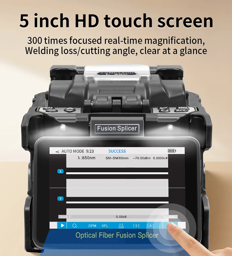 FS-60E/L-90C Optical Fiber Fusion Splicer 6 Motor Touch Screen Multilingual SM M