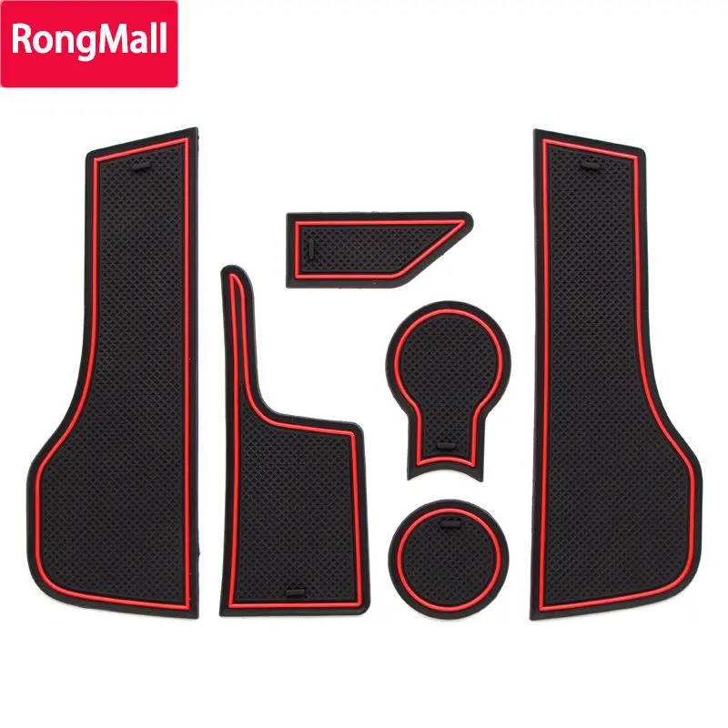 

RongMall Gate slot pad For LADA vesta Interior Door Pad/Cup Non-slip mats 6pcs red blue white black VESTA