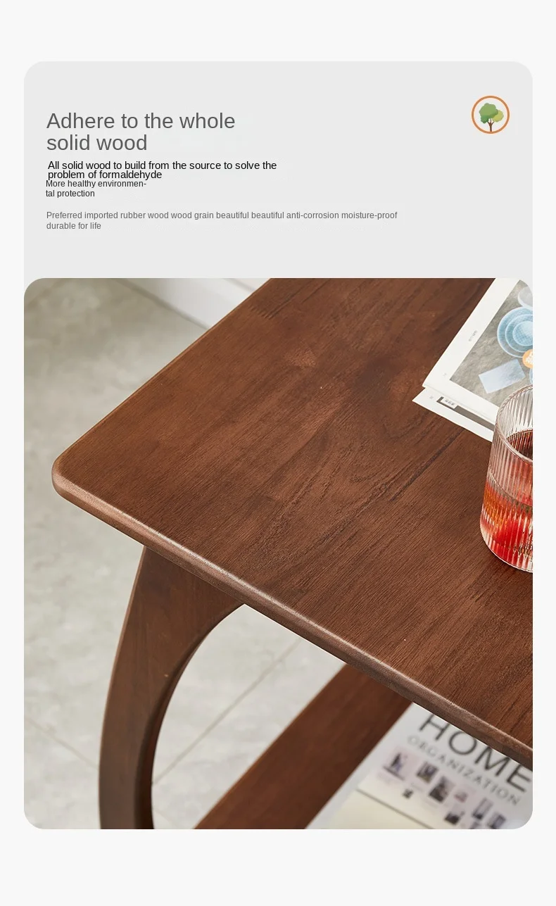 Description Picture 4 of itemIHOME Sofa Edge Adjustable 360 Degree Rotation Modern Minimalist Solid Wood Small Coffee Table Living Room Bedroom Table Comfort