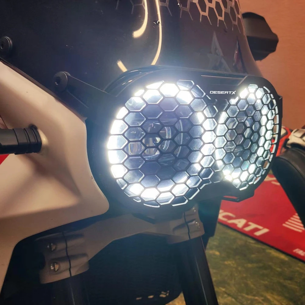 

Motorcycle CNC Headlight Protector Grille Guard Cover Protection Grill For Ducati Desert X DesertX Desert x desert x 2022 2023