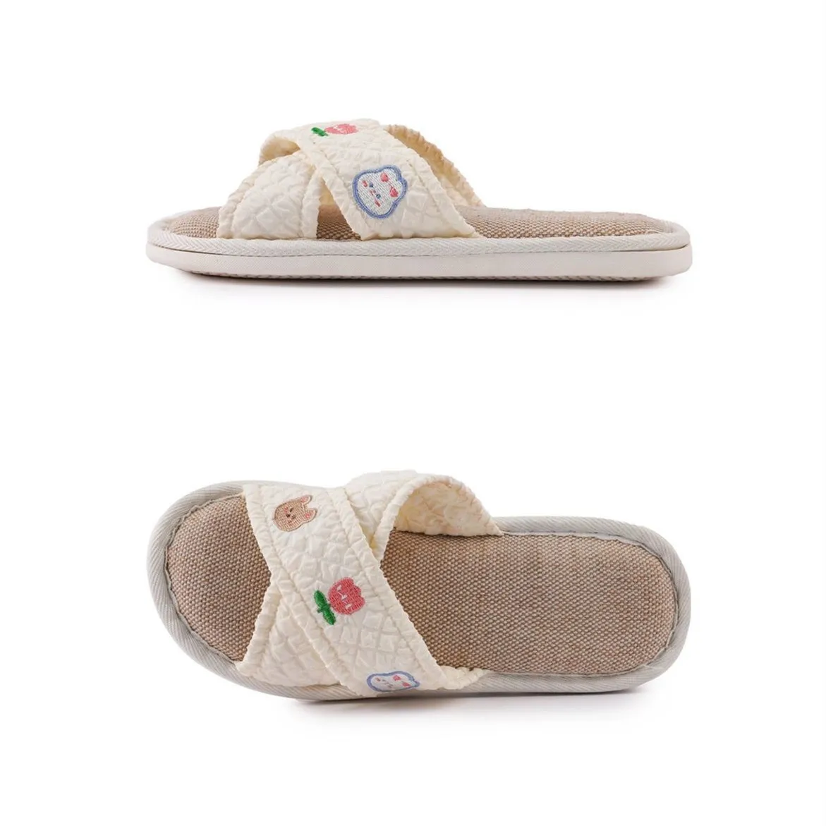 Yasuk Autumn Winter Fashion Women's Casual Sweet Soft Indoor And Outside Home Warm Slippers Non-Slip Lovely Flower