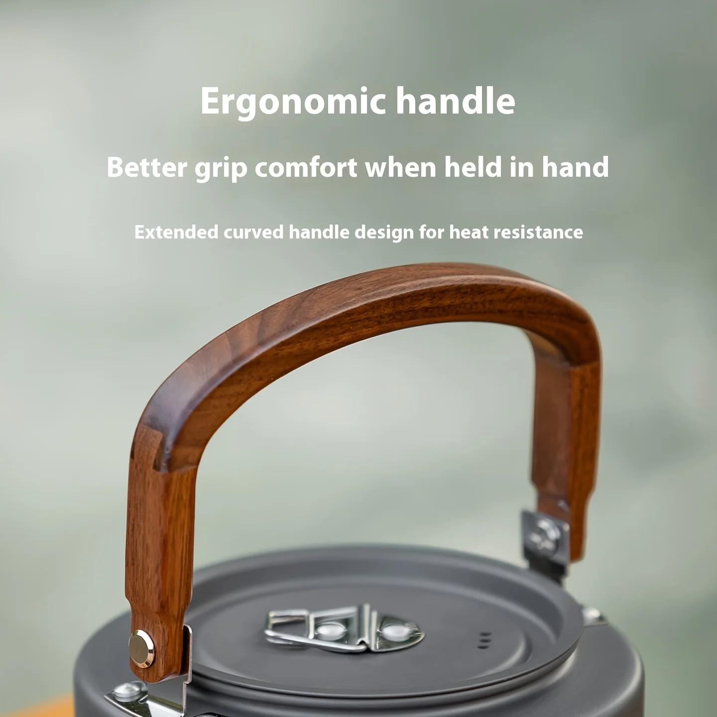 Camping Tea Kettle – Portable Aluminum Alloy Kettle with Wooden Handle for Hiking & Outdoor Cooking 5