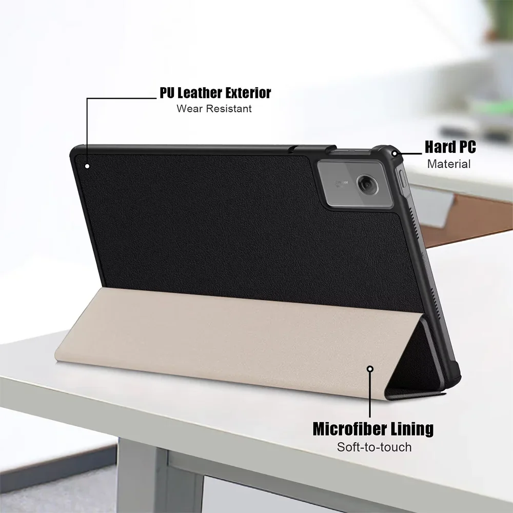 Tri-Fold Magnetic Flip Tablet Case in Solid Color