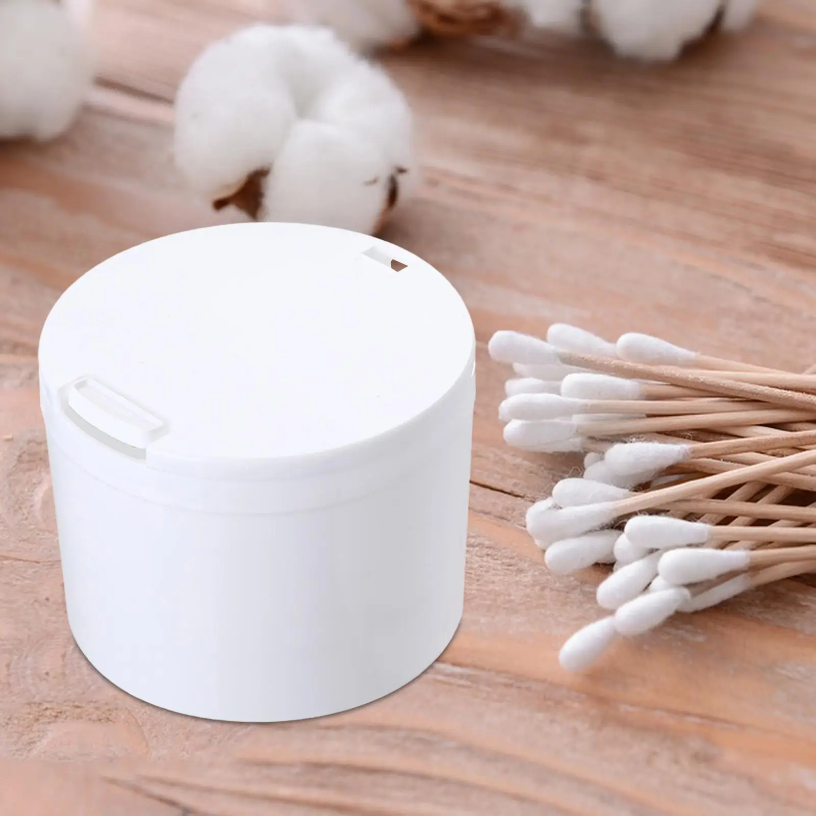 2X Cotton Swabs Holder with Lid Household for Toothpick Cotton Ball Living Room