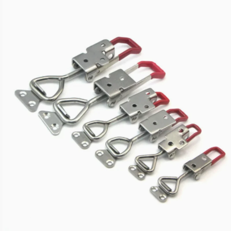 2PCS Fixtures Adjustable Toolbox Case 304 Stainless steel Metal Toggle Latch Catch Clasp Anti-Slip Push Pull Toggle Clamp Tools