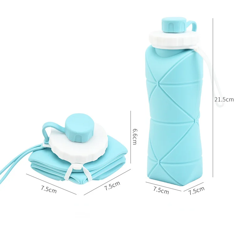 Bouteille d'eau pliable en silicone Capacité de 600 ml Bouteille d