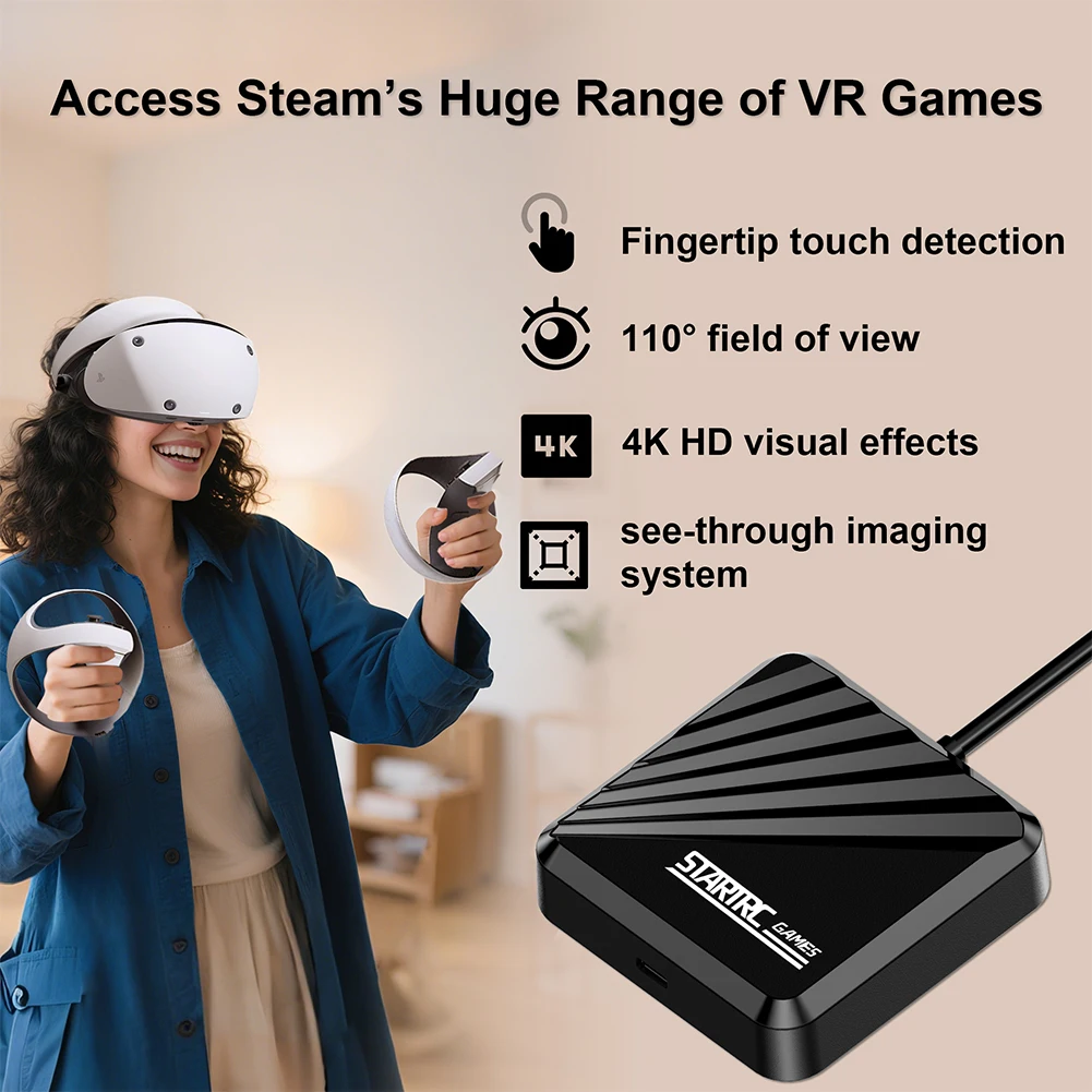 PC Adapter for PS VR2 with High Compatibility and Durable PC Material Compact Design Easy Installation Black Color 244g Weight