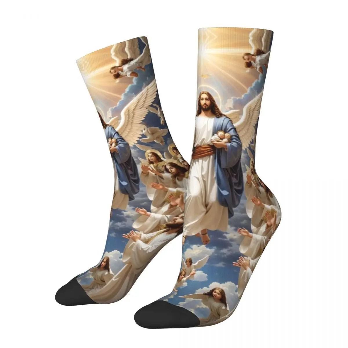 

Funny Unisex Catholic Jesus Christ Faith Theme Socks Religious Chrisitan Merch Basketball Socks Super Soft Best Gift Idea