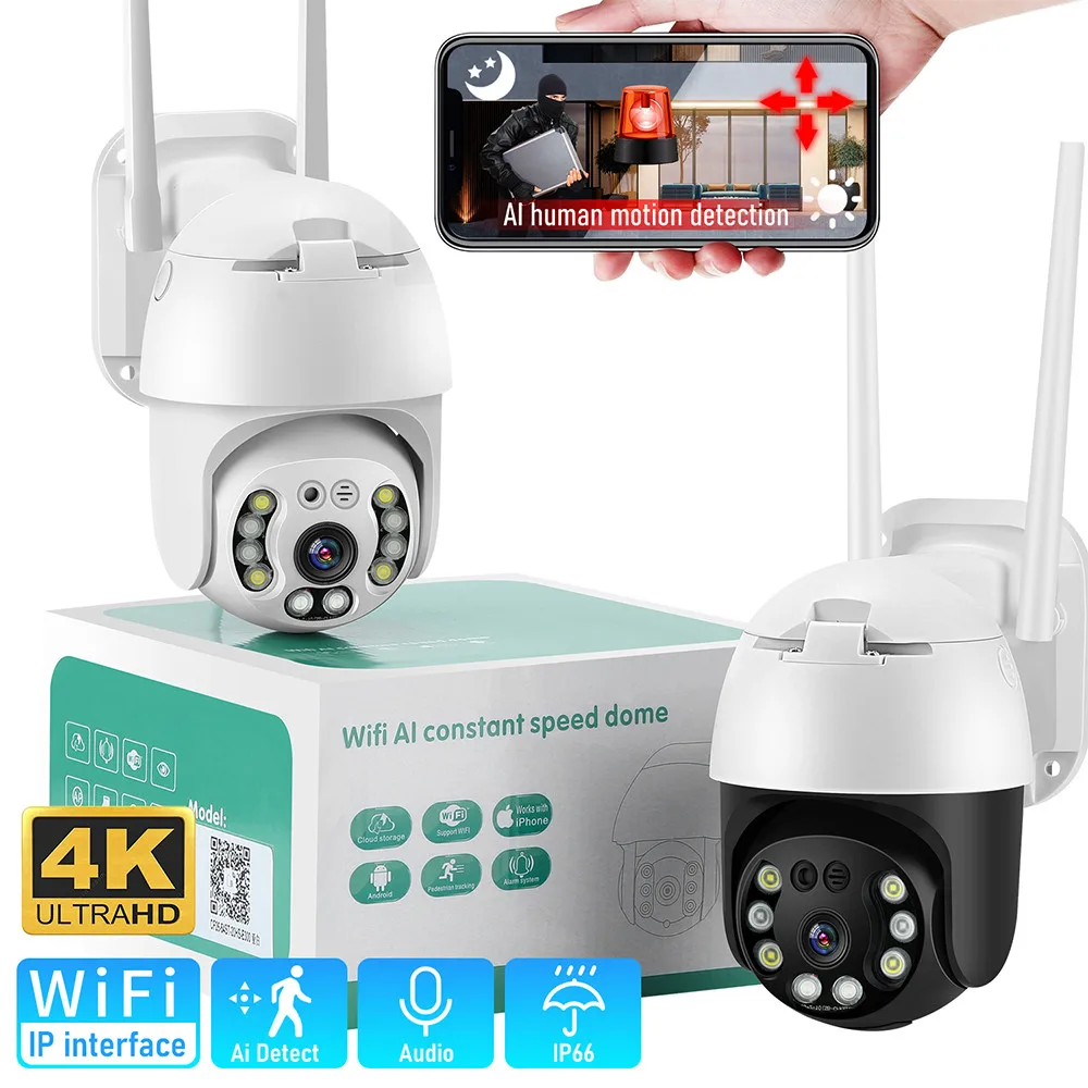 5Mp 8Mp Ptz Wifi Ip Camera Outdoor Full Color Night Vision Videosorveglianza Ai Human Tracking Cctv Wireless Waterproof Securit