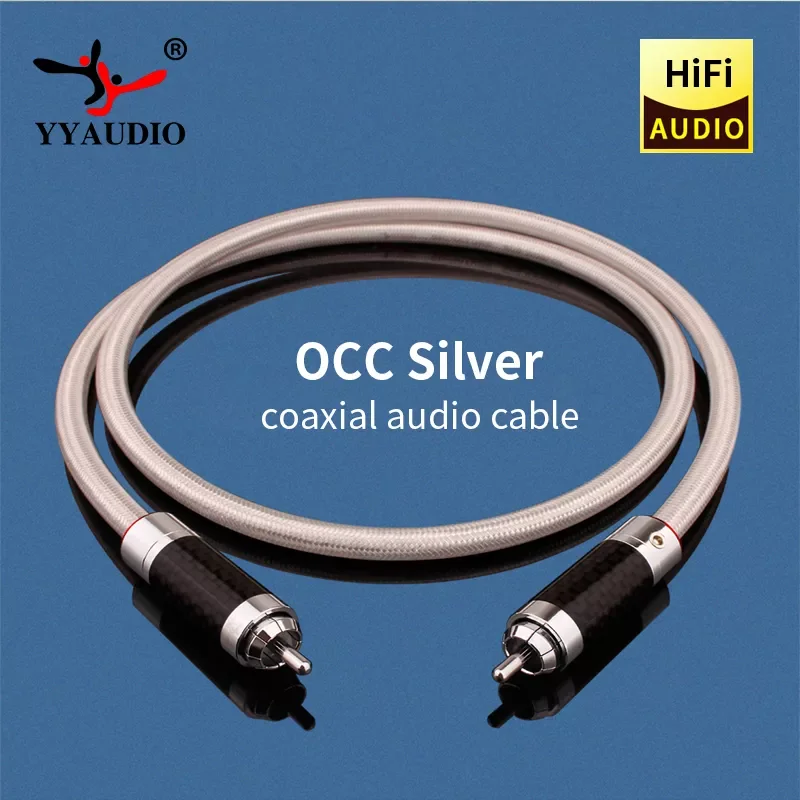 Hifi Digital Coaxial Cabo de Áudio Rca para Rca Macho Cabo de Áudio Subwoofer Vídeo Rca Cabo Hi-end Cobre e Prata
