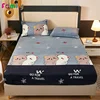 Thick Flannel Fitted Sheet Warm Soft Winter Queen King Bed Size Printed Style Thicken Bed Sheet (Not Including Pillowcases) 1