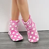 Women Christmas winter home boots Flannel Shell Printed Flower Cotton Boots Winter Home Warm Floor Shoes 3