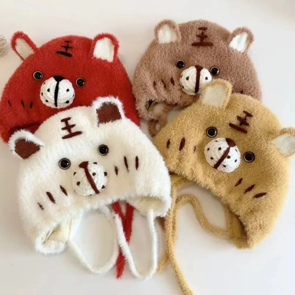 Warm Acrylic Baby Hat with Cartoon Ears for Winter