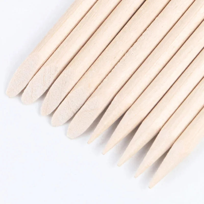 100PCS Cuticle Pusher Remover Nail Art Tools Orange Wood Sticks Rhinestones Picker Bead Pusher Manicure Pedicure Care